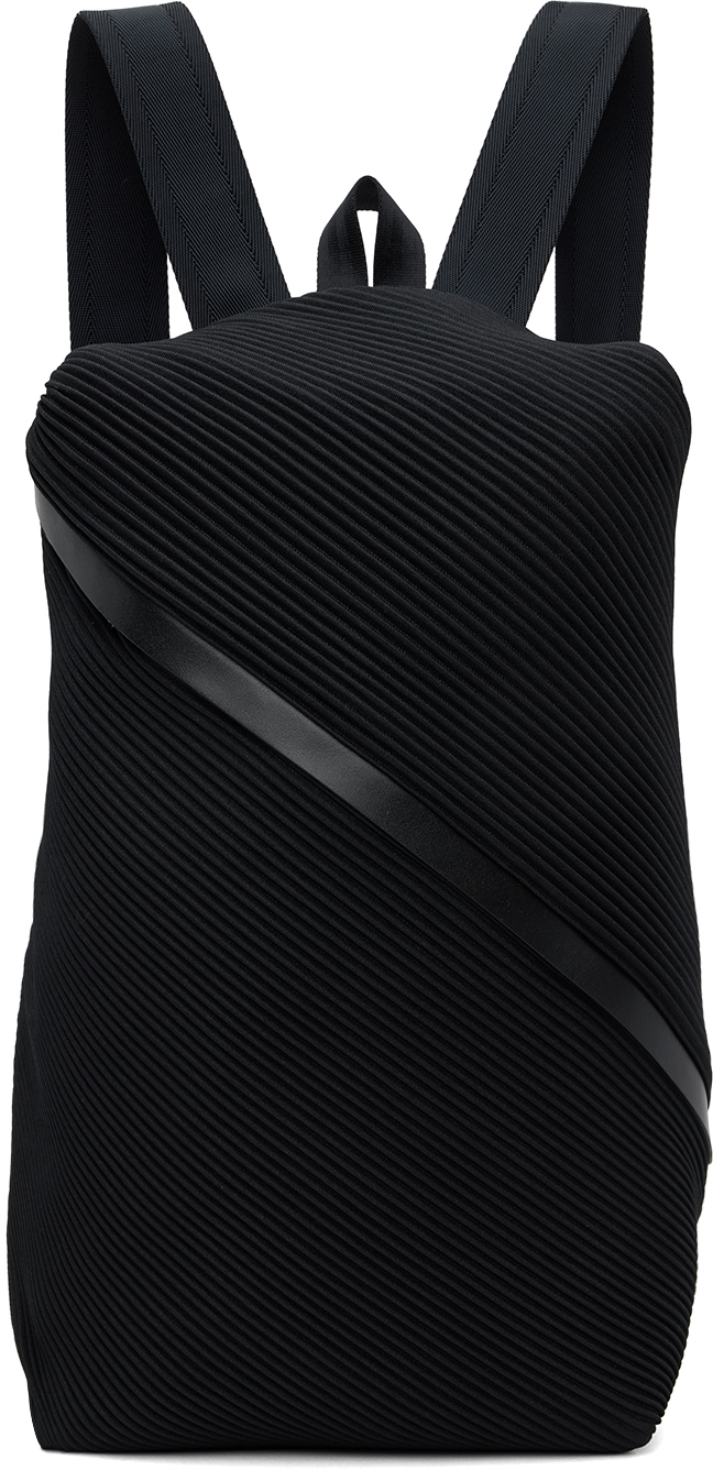 Issey Miyake Bias-pleated Nylon Backpack In 15 Black