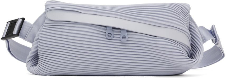 Issey Miyake Gray Bias Pleats Pouch In 10 Light Gray