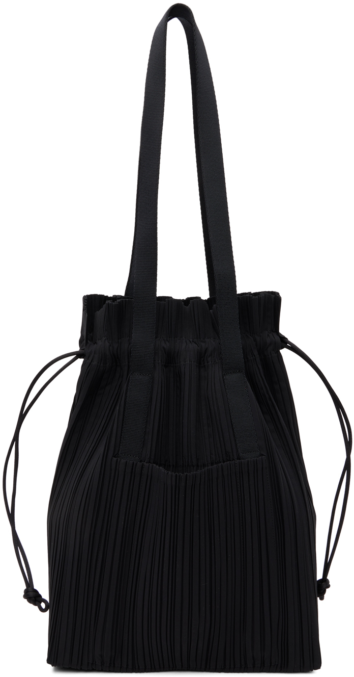 Black Drawstring Pleats Bag