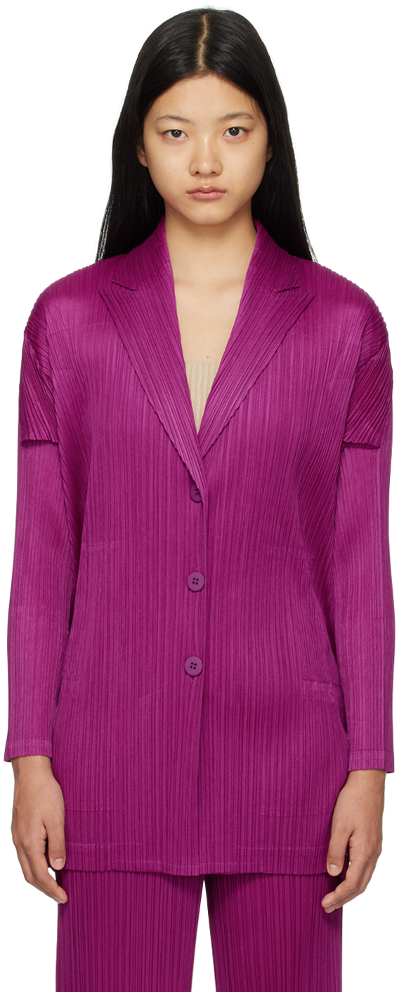 Pleats Please Issey Miyake: Purple Forward 2 Coat | SSENSE