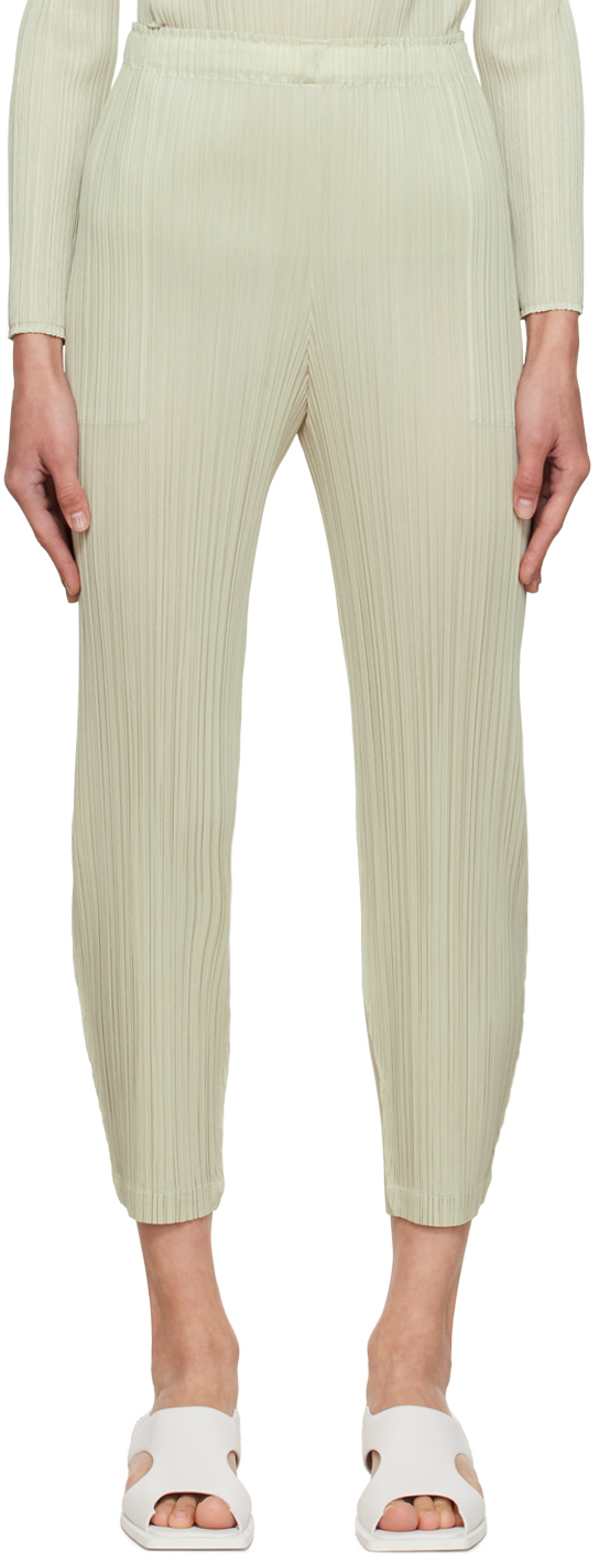 Pleats Please Issey Miyake Beige Monthly Color October Trousers