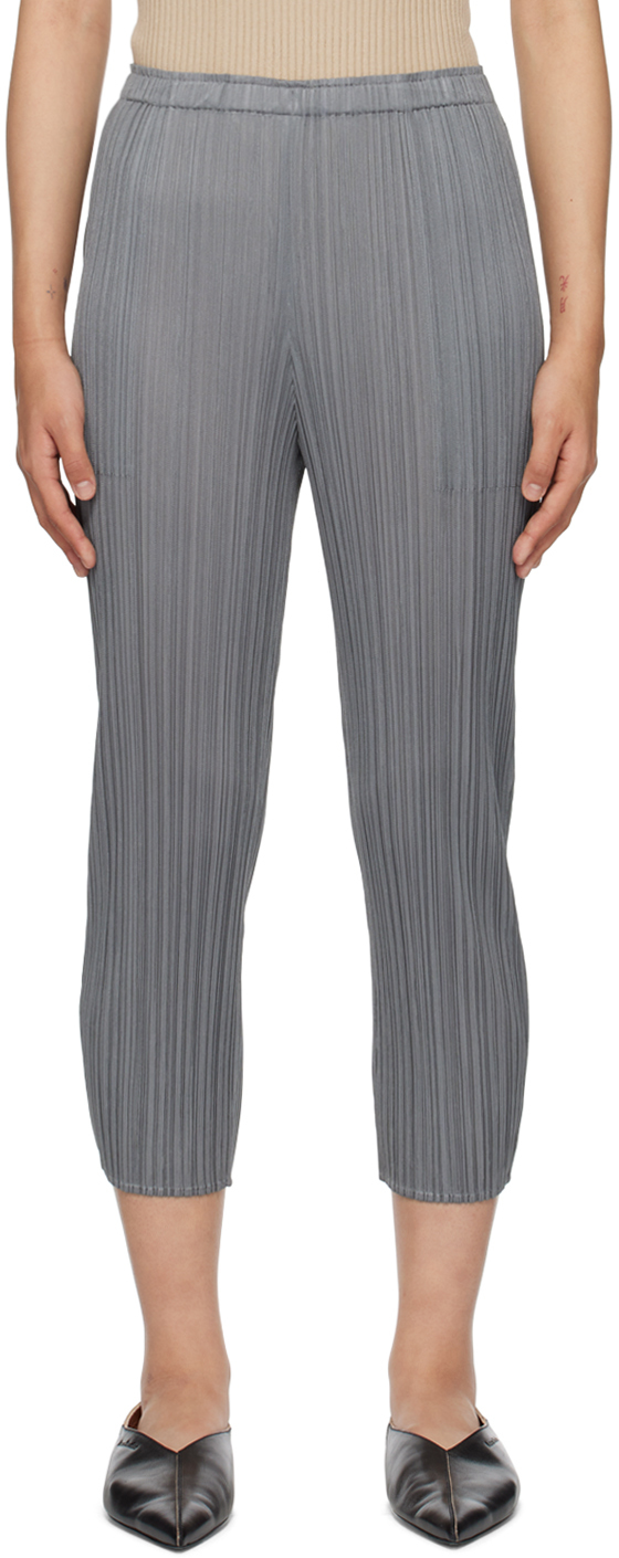 Pleats Please Issey Miyake Gray Monthly Colors December Trousers