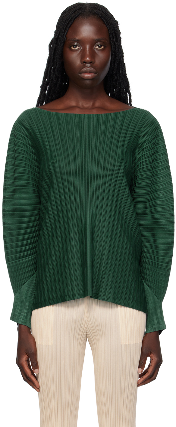 Green Monthly Colors January Top by Pleats Please Issey Miyake on Sale