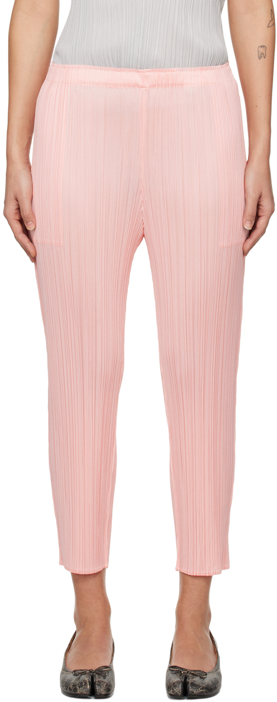 Issey Miyake Pink Monthly Colors February Trousers In 20 Light Pink