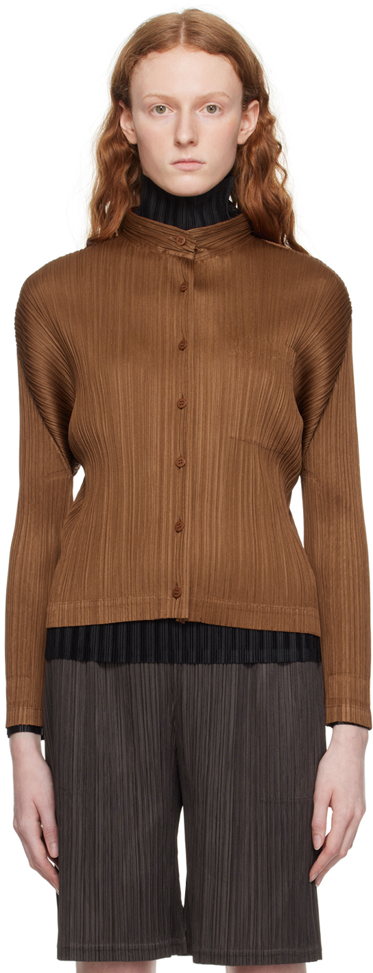 Pleats Please Issey Miyake: Brown Monthly Colors February Shirt