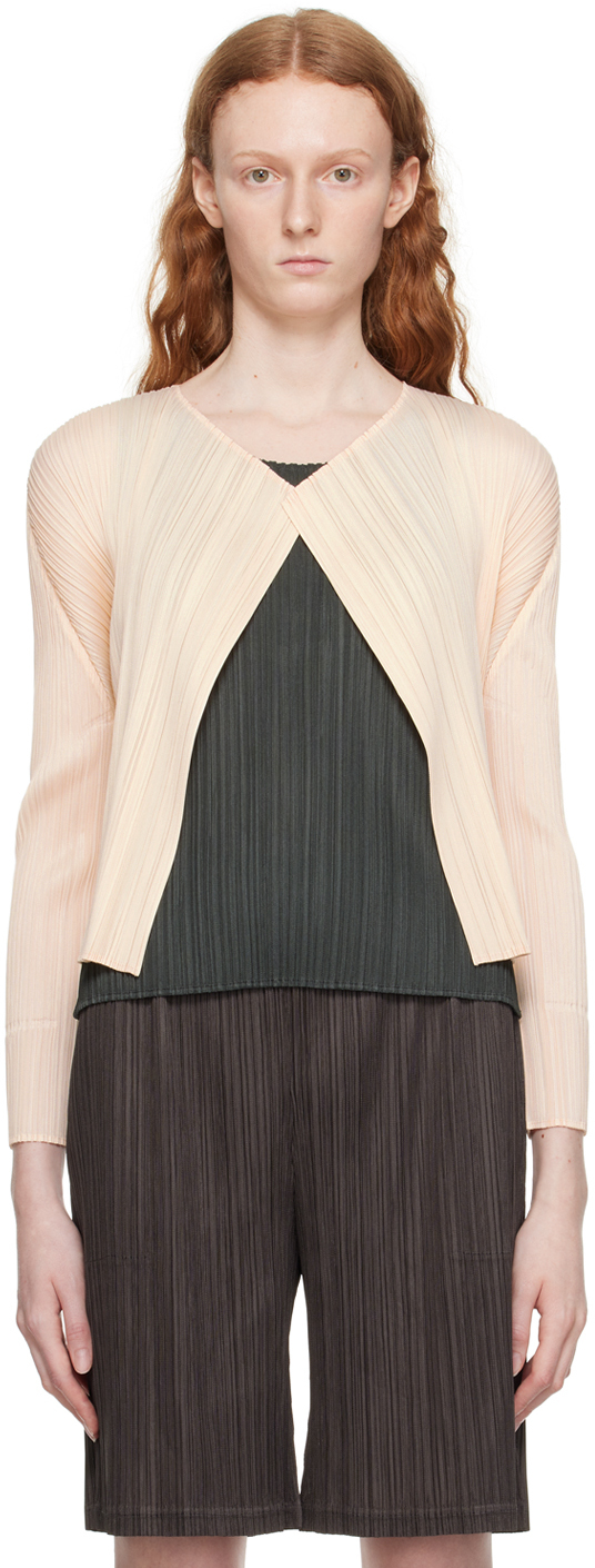 Pleats Please Issey Miyake: Beige Monthly Colors February Cardigan