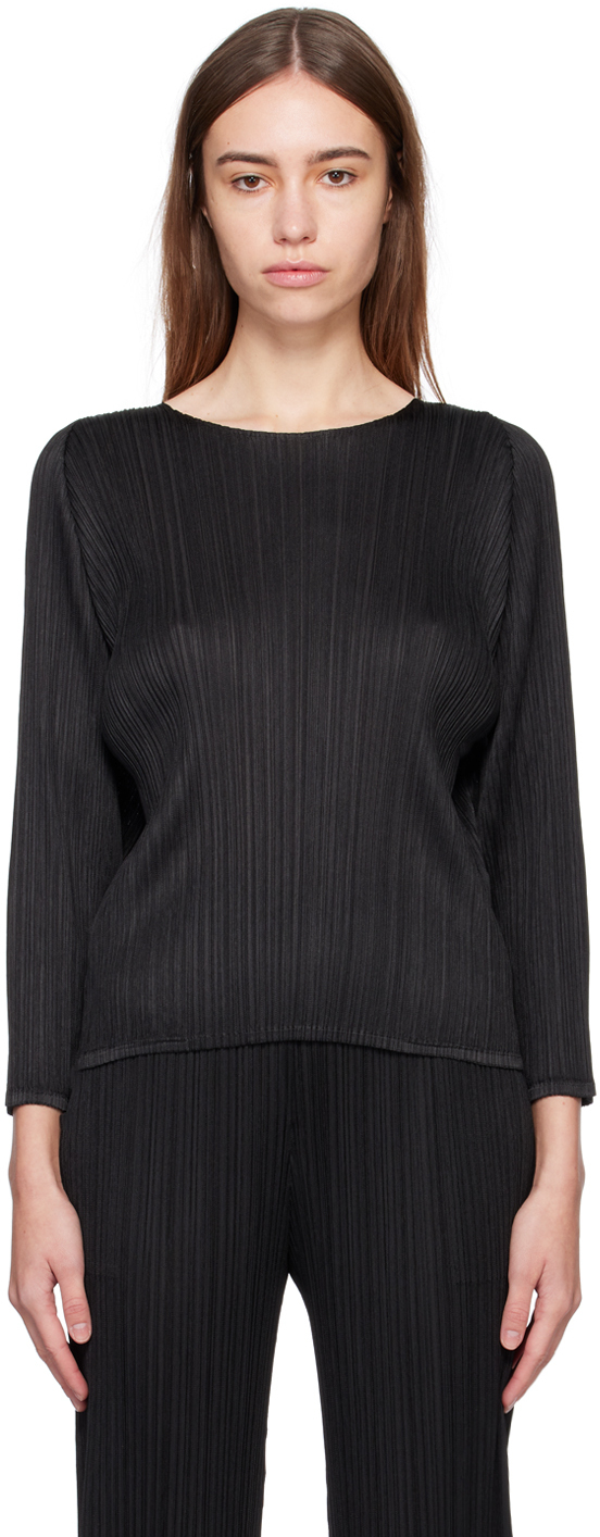 Issey Miyake Black Oval Long Sleeve T-shirt In 15 Black