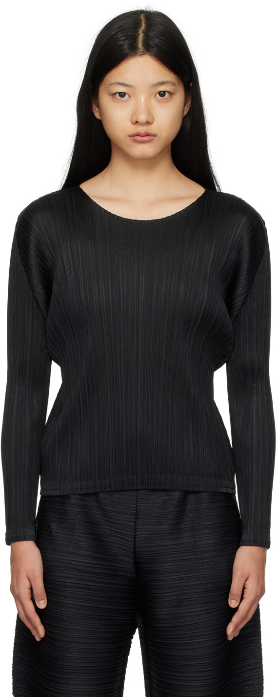 Black Monthly Colors December T-Shirt by Pleats Please Issey