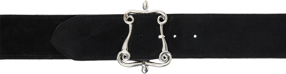 Sophie Buhai Black Scroll Belt In Noir