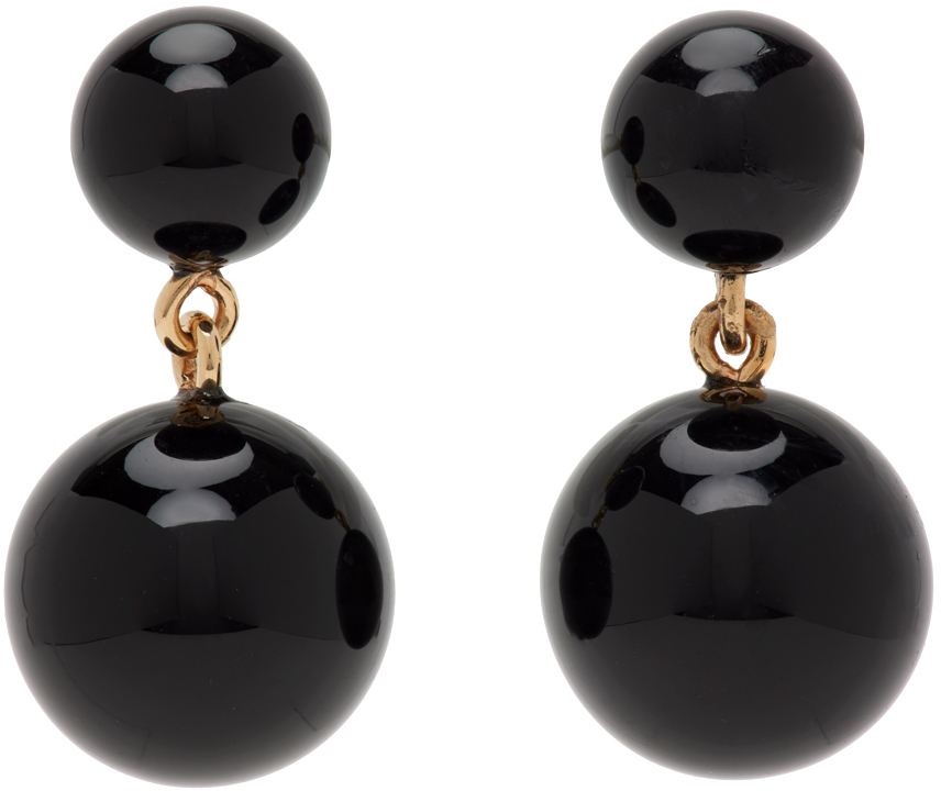 Sophie Buhai Black Onyx Everyday Boule Earrings In 18k Gold Vermeil, On