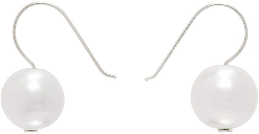 Sophie Buhai Silver & White Pearl Iris Earrings In Chalcedony
