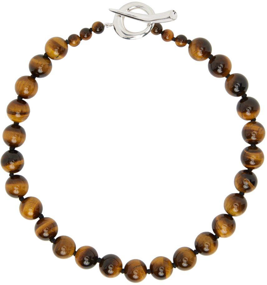 Sophie Buhai Everyday Boule Sterling Silver Choker With Tiger's Eye In Tigers Eye