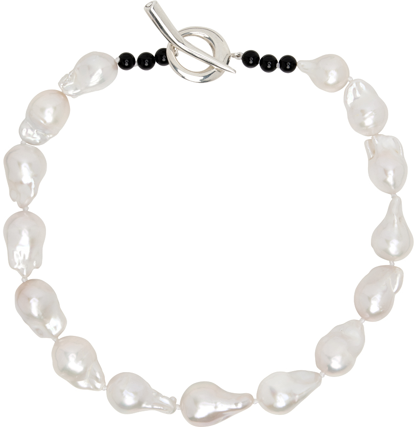 Sophie Buhai White Baroque Pearl Collar Necklace In Sterling Silver, Fre