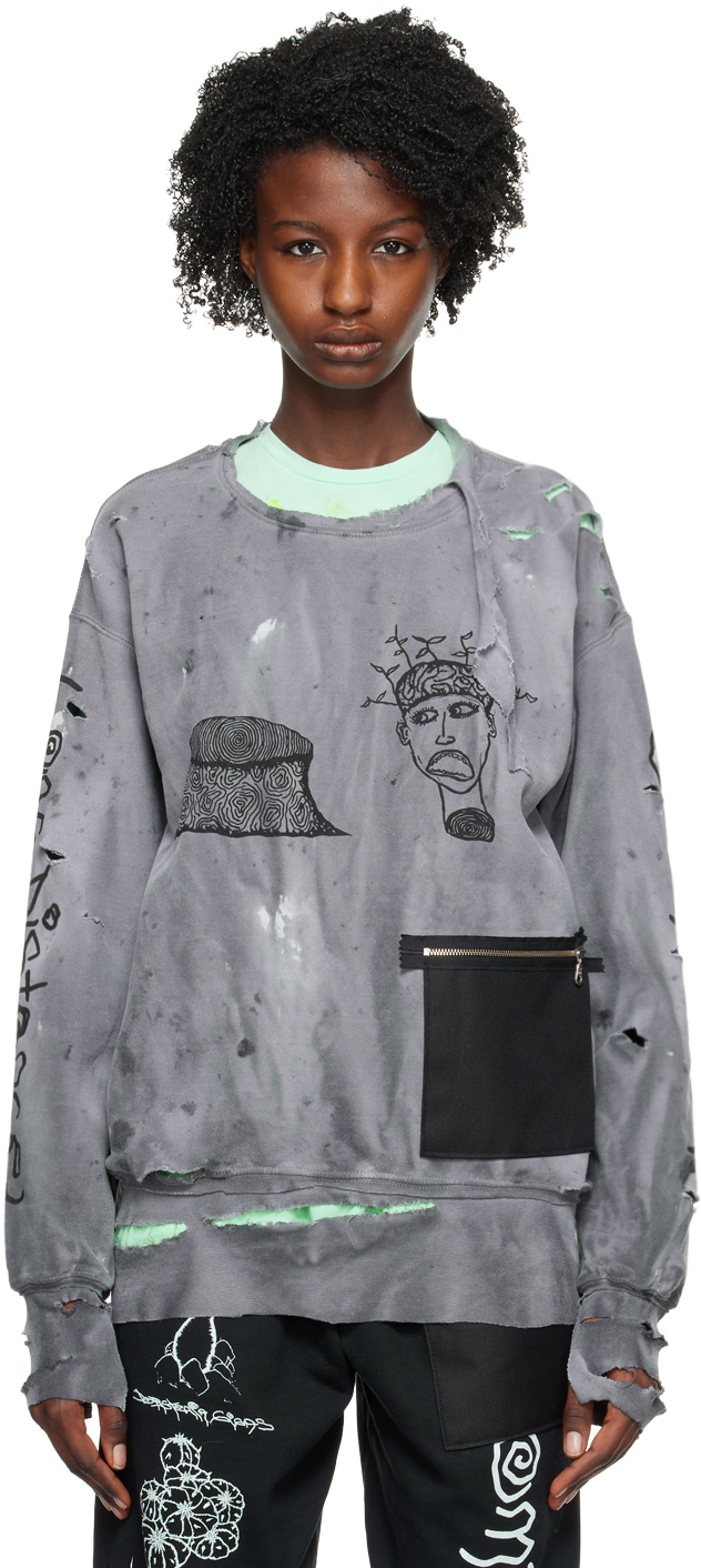 Gray Distressed Sweatshirt