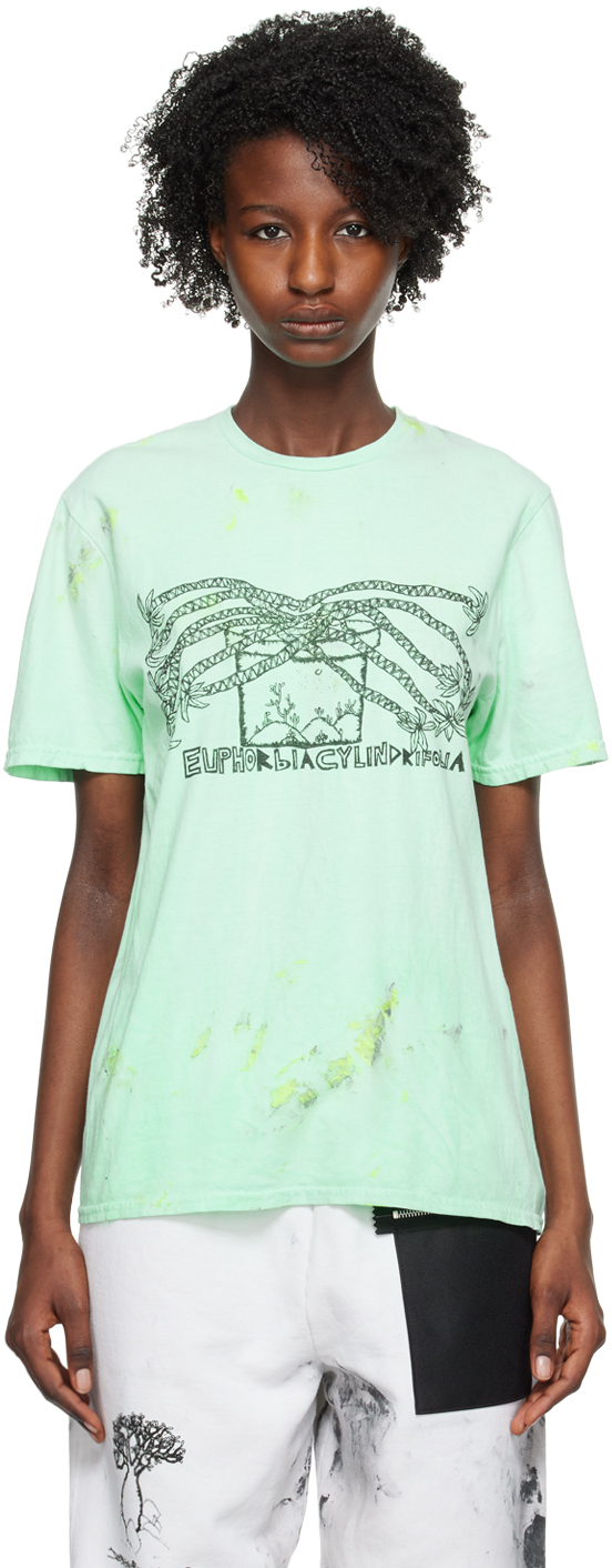 Westfall Green 'euphorbia' T-shirt In Dirty Mint