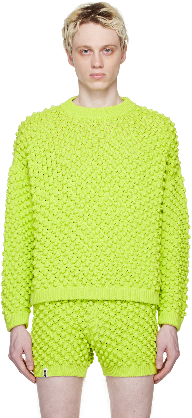 Shop Bonsai Green Bobbles Sweater In Acid Green