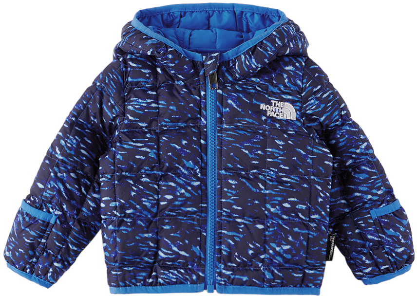 The North Face Baby Navy Hooded Jacket In Tnf Blue Bird Camo P