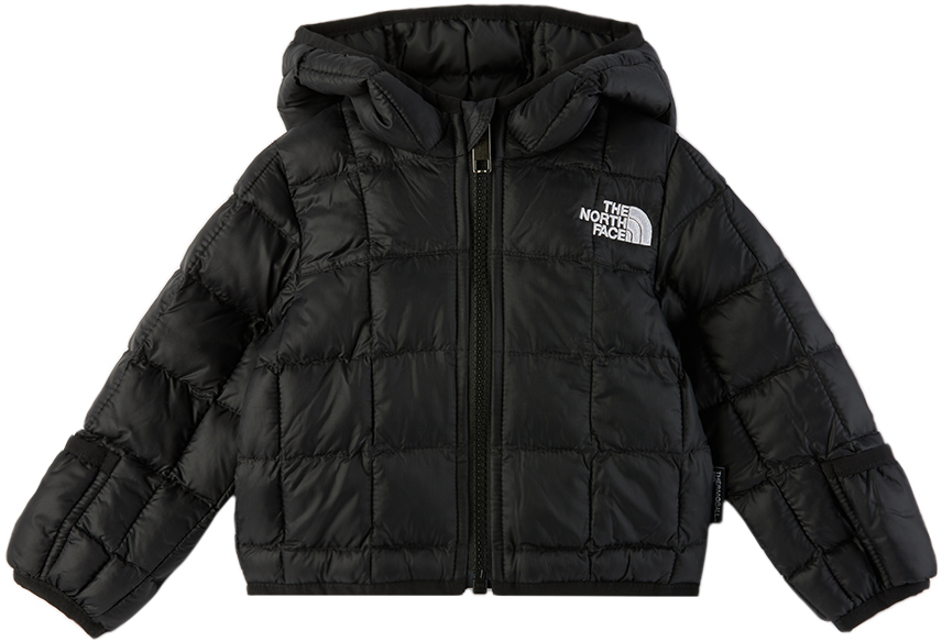 The North Face Baby Black Hooded Jacket In Tnf Black Jk3