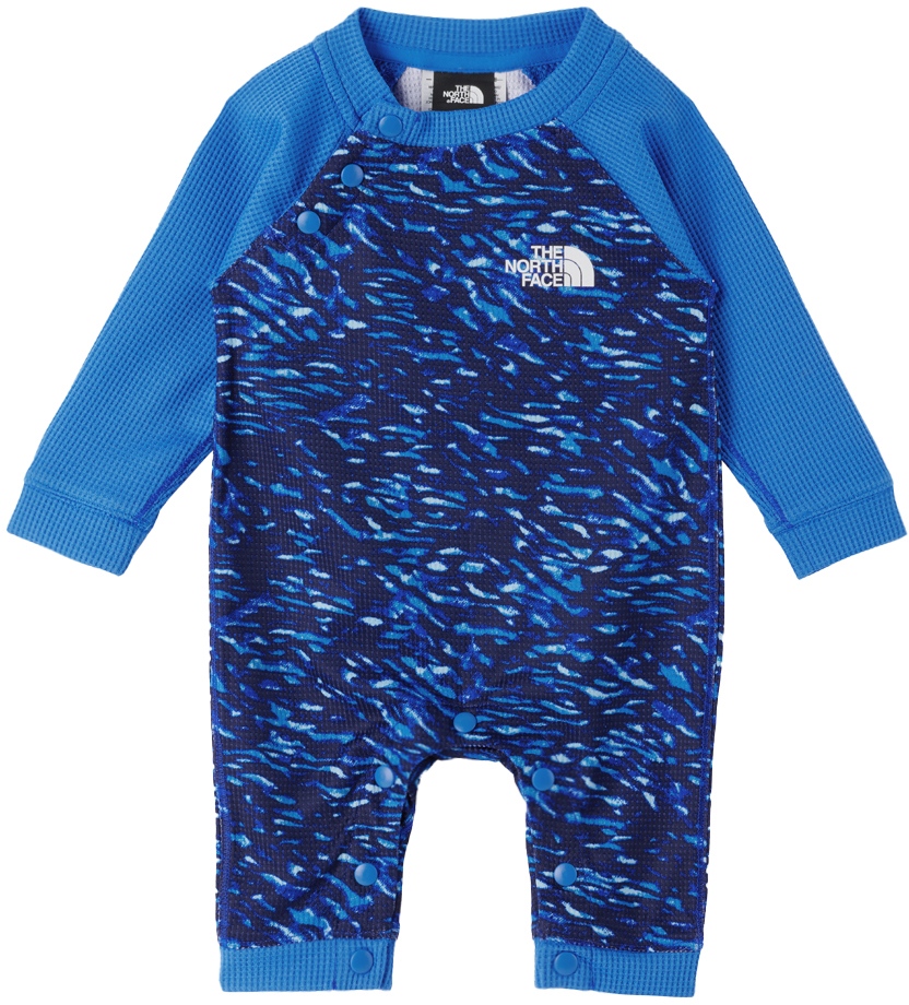 The North Face Baby Blue Base Layer Jumpsuit In Tnf Blue Bird Camo P
