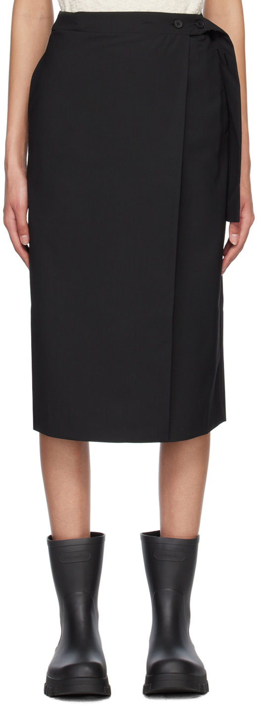 Holzweiler Black Gabriela Midi Skirt In 1051 Black