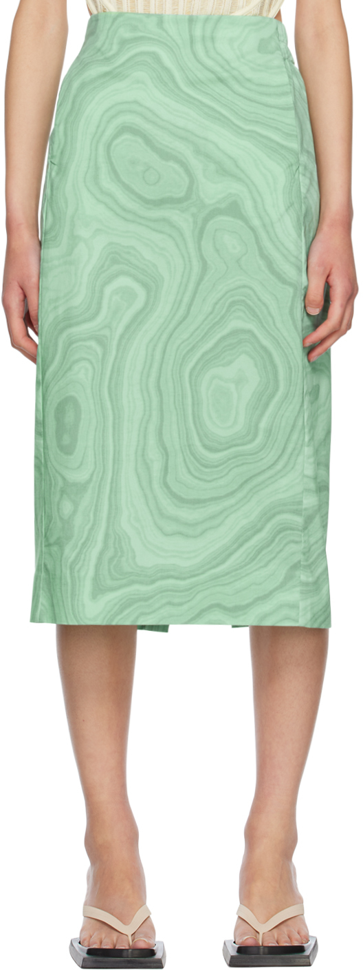 Green Natali Midi Skirt