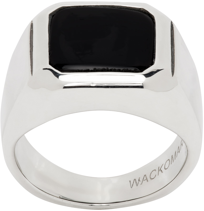 Wacko Maria Silver Signet Ring | ModeSens