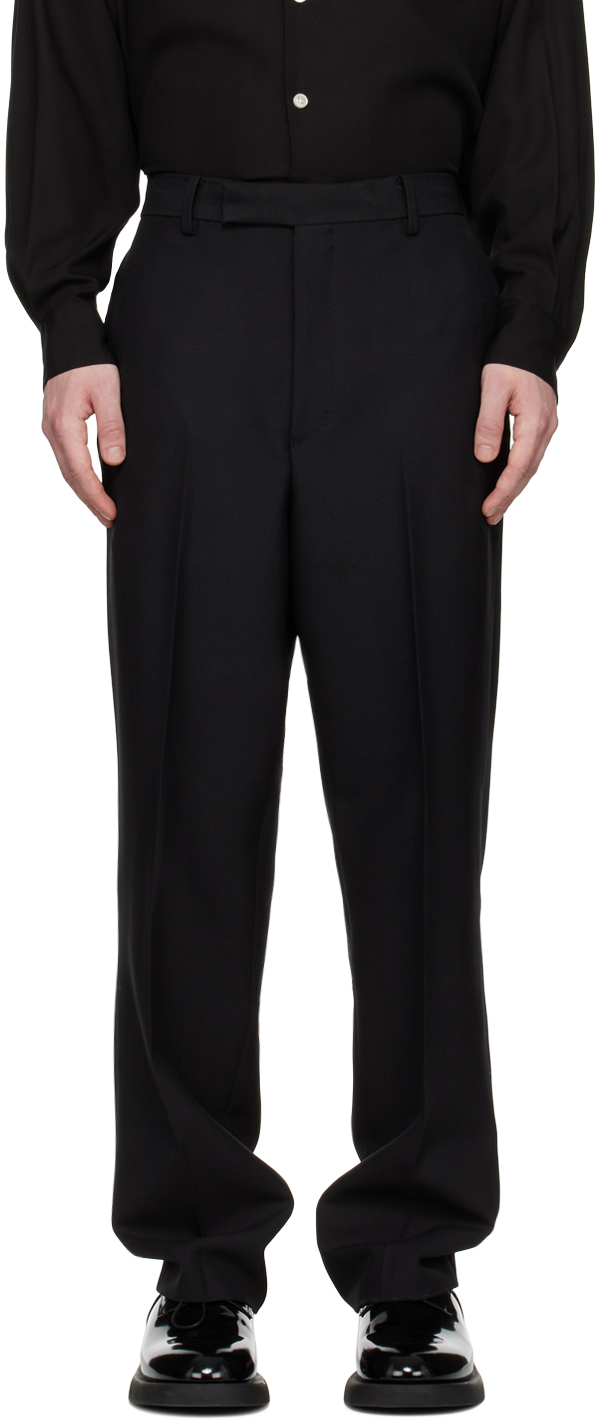 Black Straight-Fit Trousers by WACKO MARIA on Sale