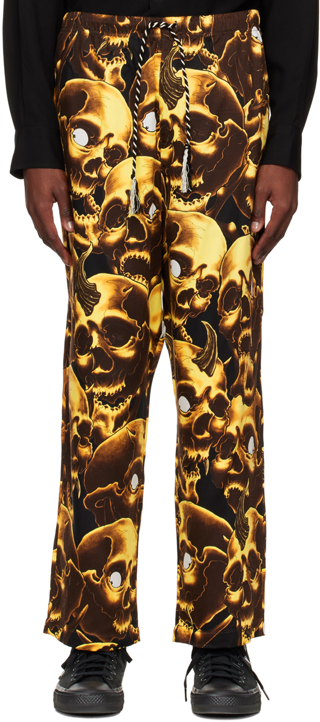 Yellow 56 Tattoo Studio Edition Easy Trousers by WACKO MARIA on Sale