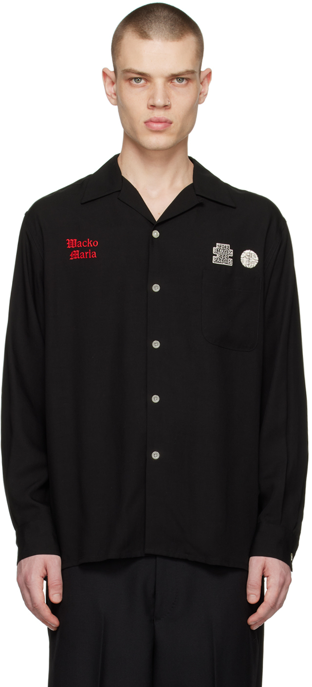 Wacko Maria Black Embroidered Patch Shirt