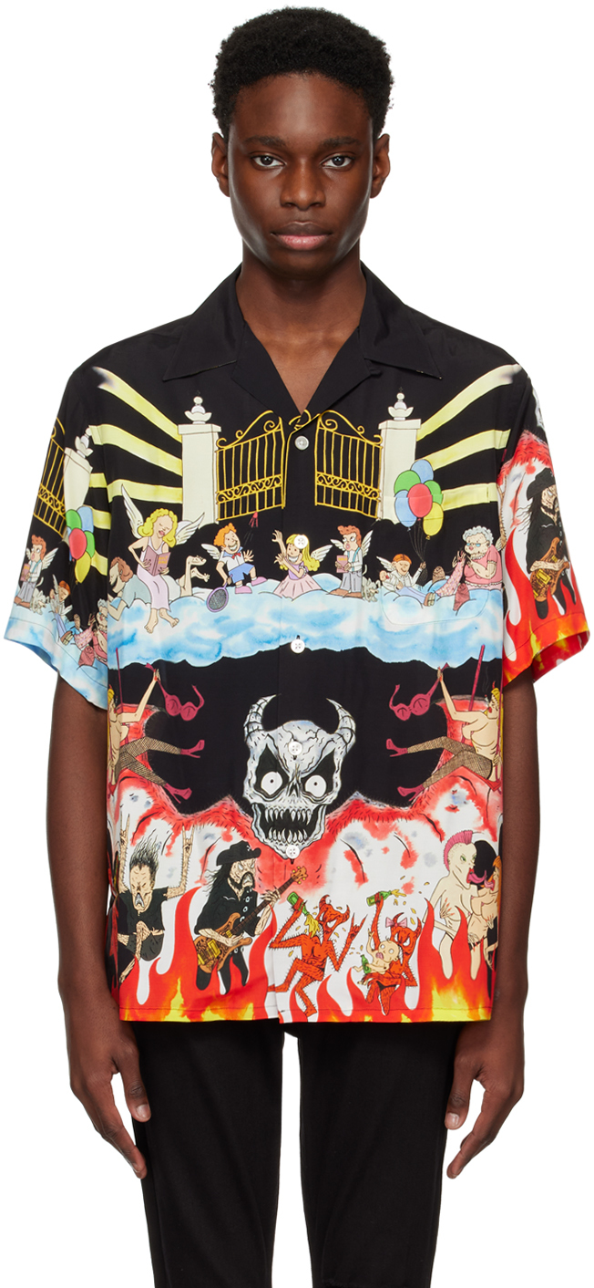 WACKO MARIA: Black NECKFACE Edition Graphic shirt | SSENSE