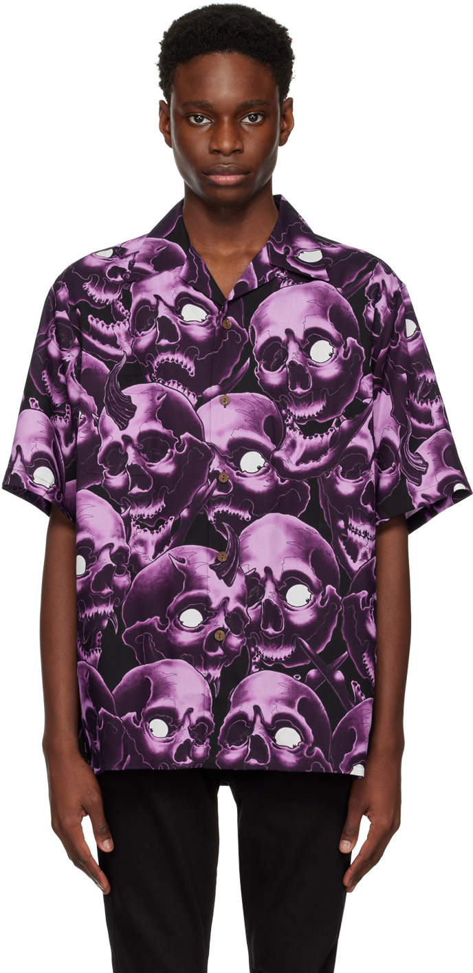 WACKO MARIA: Purple 56 Tattoo Studio Edition Graphic Shirt | SSENSE