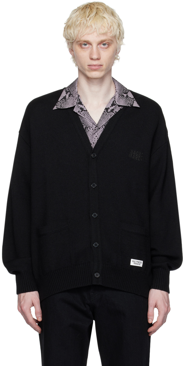 Wacko Maria Black Classic Cardigan | ModeSens