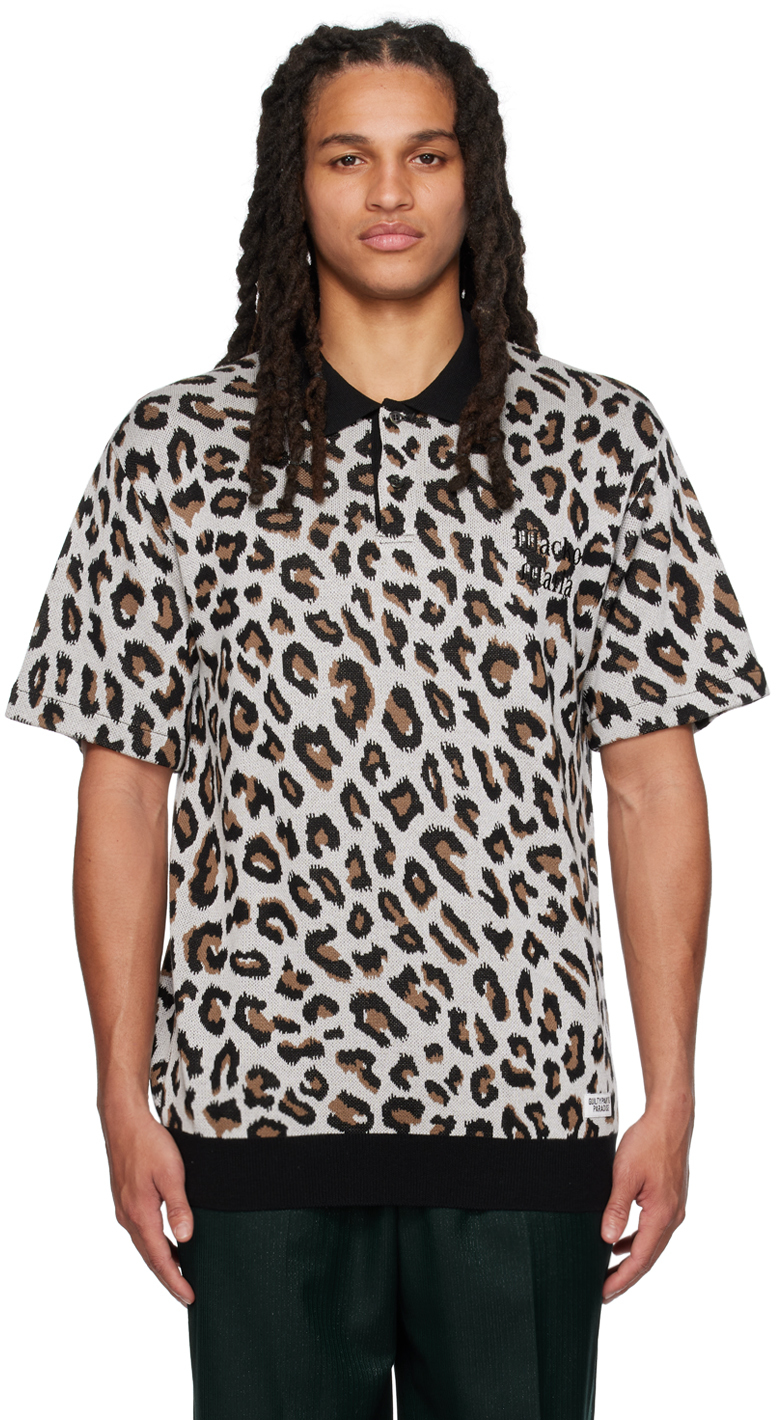 WACKO MARIA: Off-White Leopard Polo | SSENSE Canada