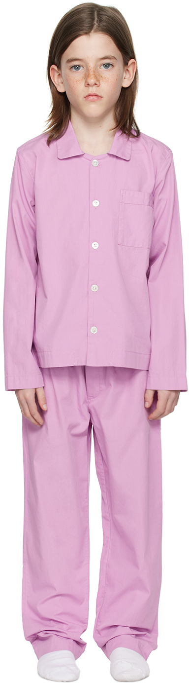 Tekla Kids Purple Pyjama Set In Purple Pink