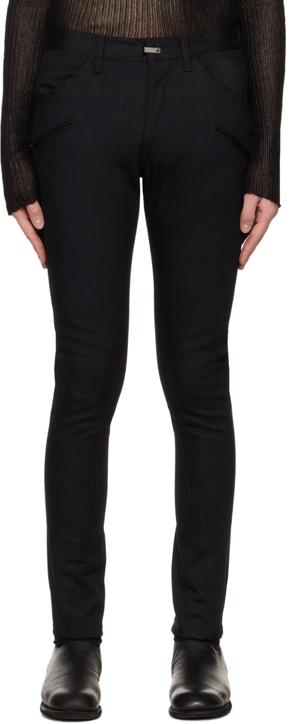 Black Paneled Jeans by The Viridi-anne on Sale