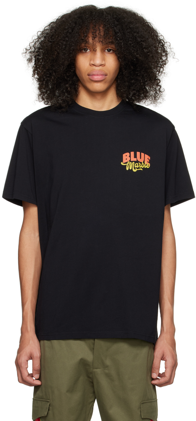 Shop Bluemarble Black Flower Print T-shirt In Blk