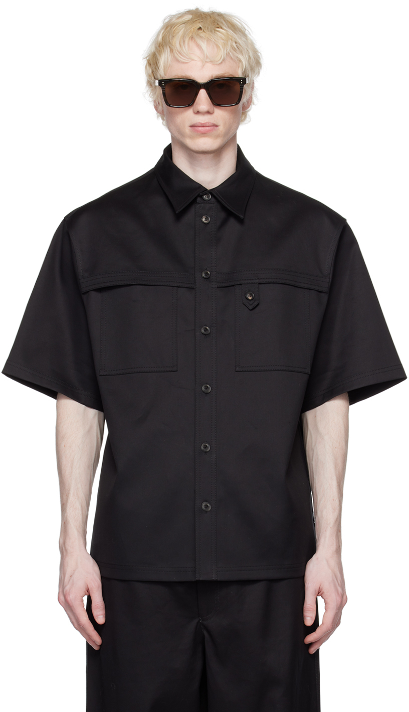 Emporio Armani Black Double Shirt In Nero