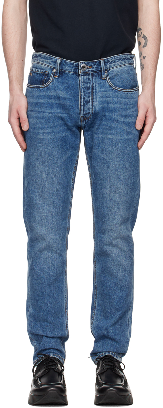 Emporio Armani: Blue Five-Pocket Jeans | SSENSE