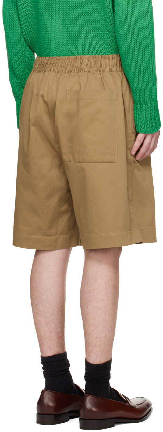 Emporio Armani Khaki Oversized Shorts In Duna