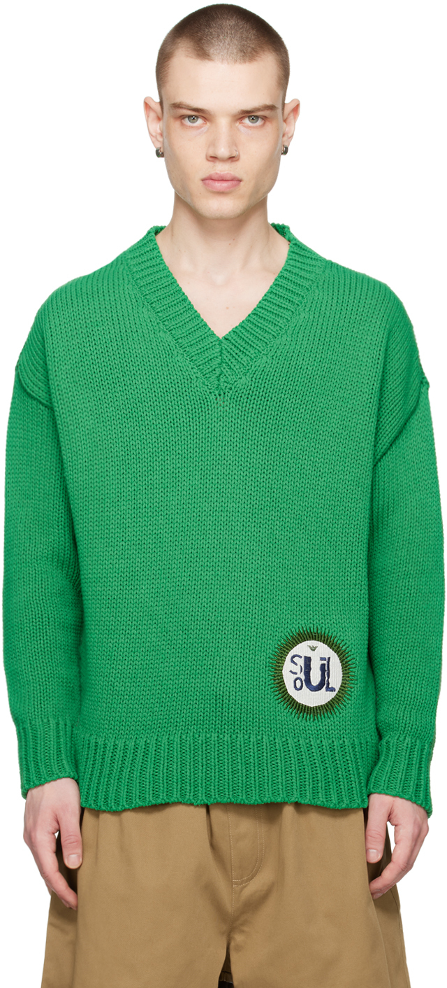 Emporio Armani: Green Oversized Sweater | SSENSE