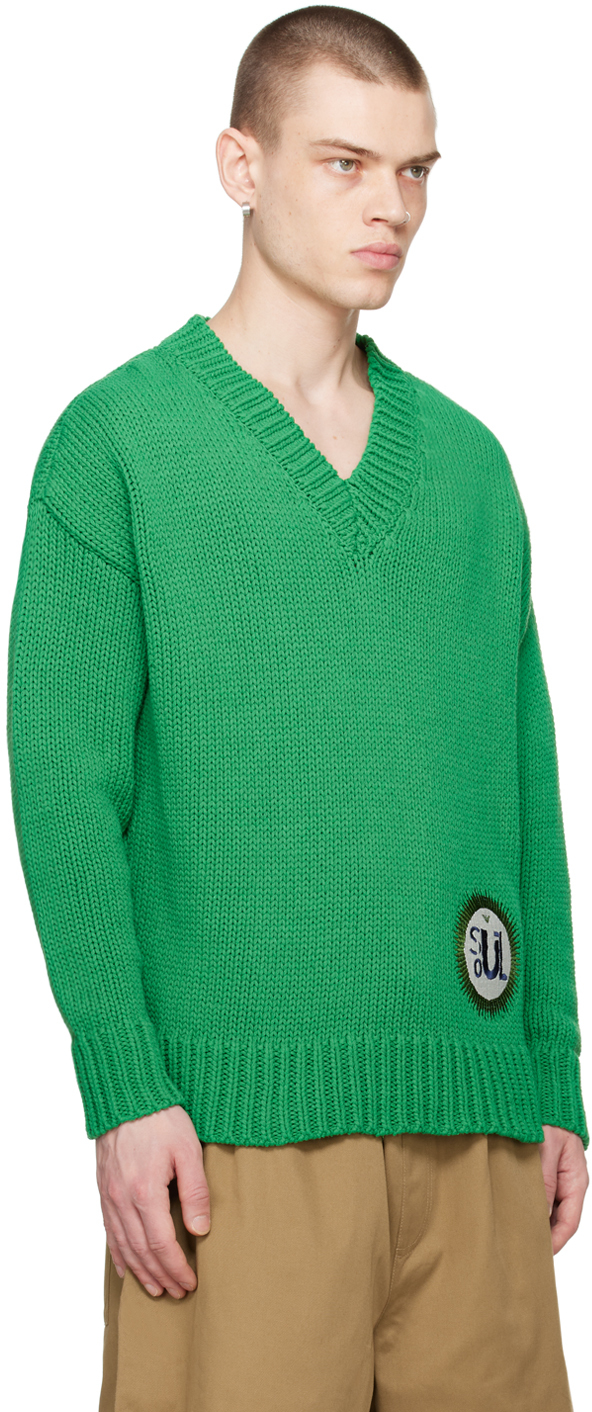 Emporio Armani Green Oversized Sweater In Verde