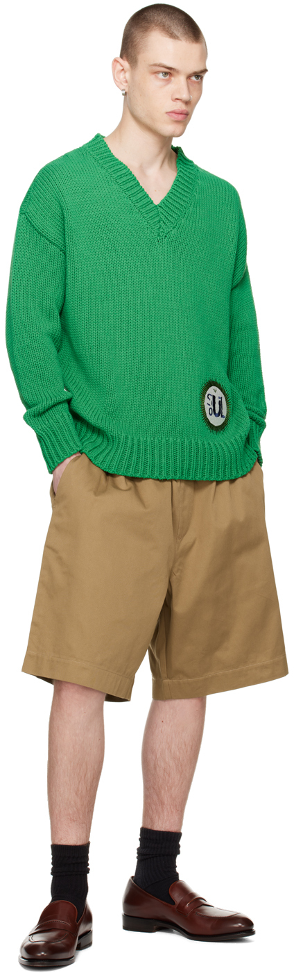 Emporio Armani Green Oversized Sweater In Verde