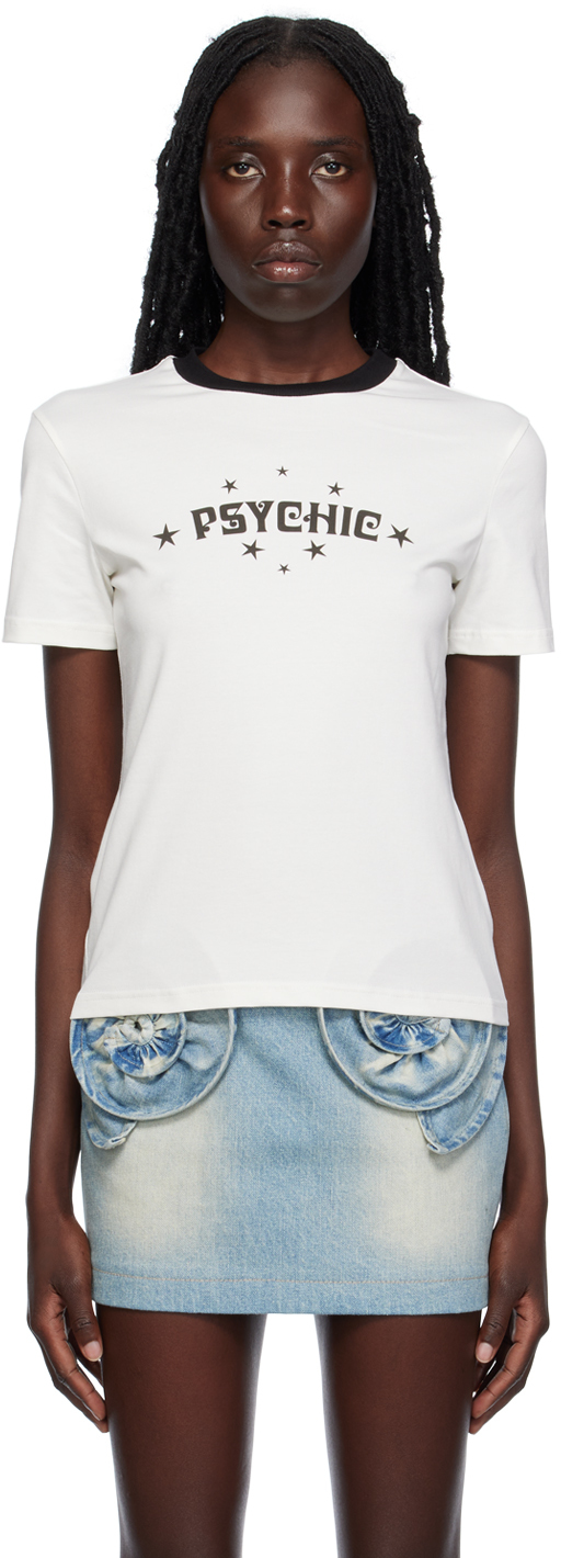 Fidan Novruzova Off-white 'psychic' T-shirt In Off White/black