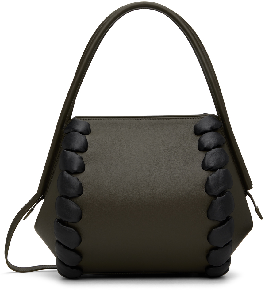 At.kollektive Khaki Natacha Ramsay-levi Edition Medium Braided Float Bag In Dark Khaki/black