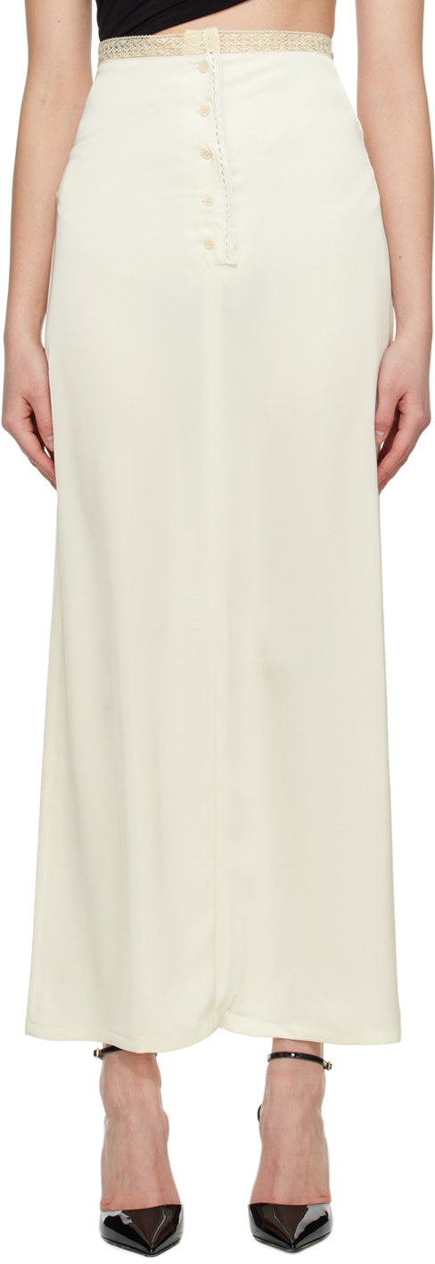Olenich Off-white Lace Maxi Skirt In Milk White