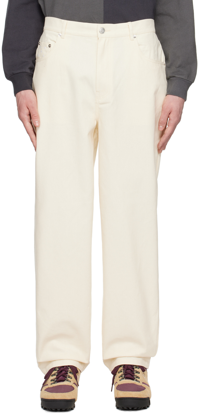 Pop Trading Company Off-white Drs Trousers In Offwhite Canvas