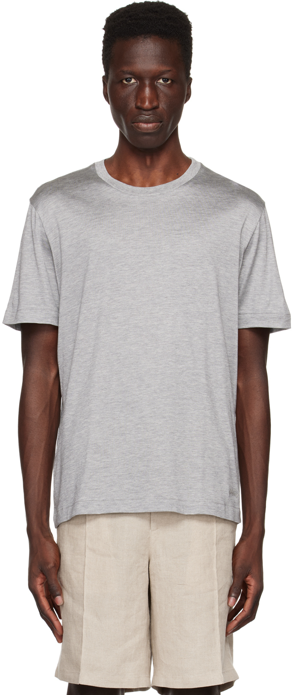 Brioni Gray Crewneck T-Shirt