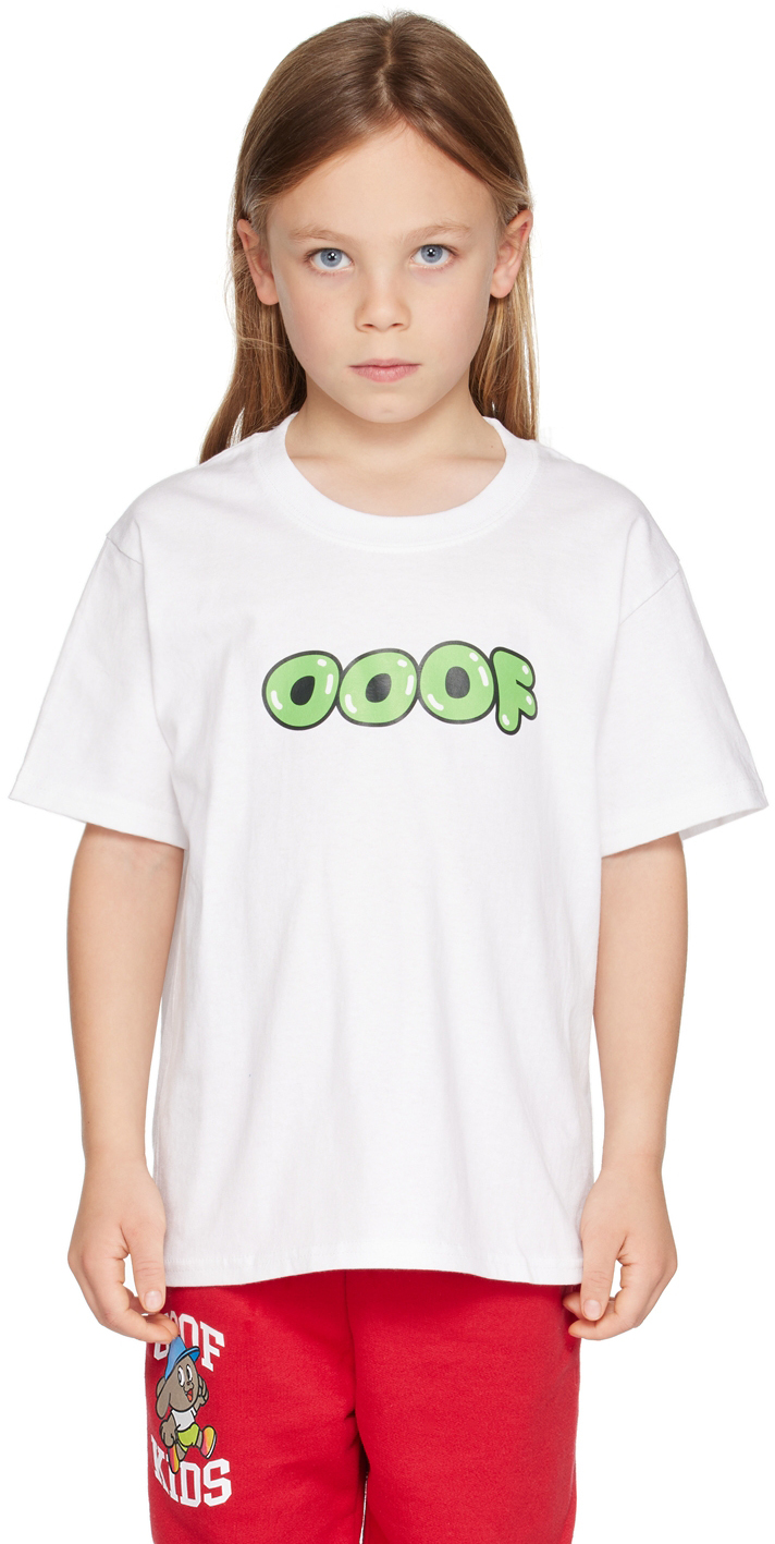 Ooof Ssense Exclusive Kids White & Green Printed T-shirt
