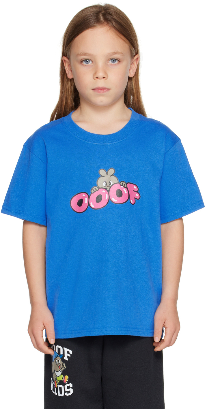 SSENSE Exclusive Kids Blue Peek T-Shirt by OOOF | SSENSE