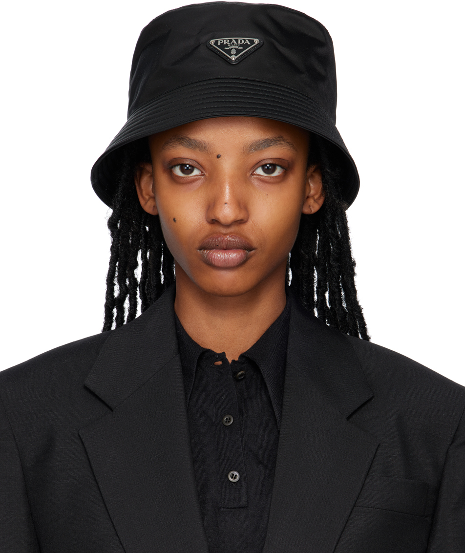 Prada: Black Re-Nylon Bucket Hat | SSENSE Canada